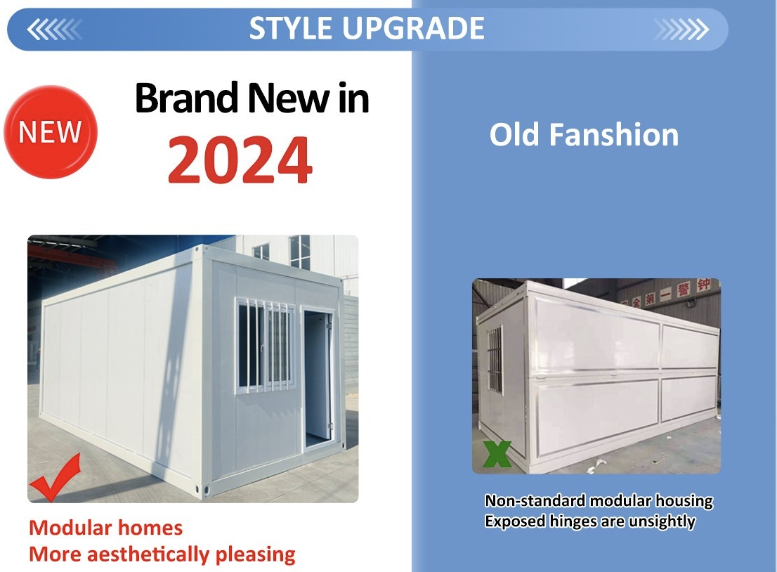 Container House Style Upgrade Side-by-side style comparison of Z-Type and traditional container house